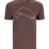 Simms Trout Outline T-shirt Brown Heather
